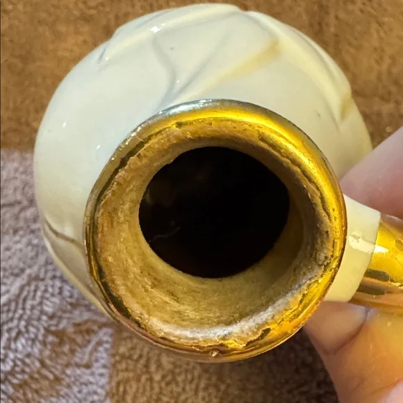 Old Collectable Clay Cream Colored Jug Vase - Picture 12 of 12